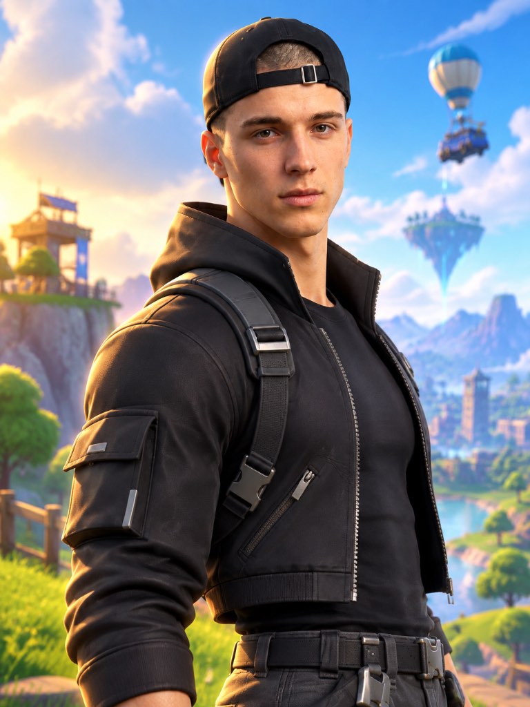 Fortnite-Style 3D Character